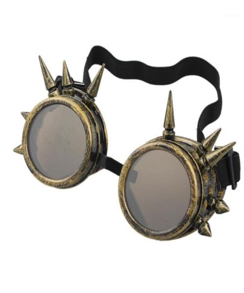 Lunettes de soleil Mode Hommes Femmes Lunettes de soudage Gothique Steampunk Cosplay Antique Spikes Vintage Lunettes Lunettes Punk Rivet11209259