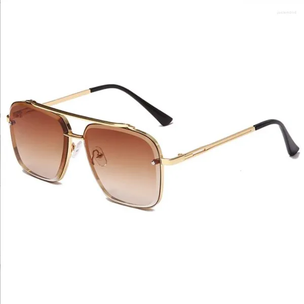 Gafas de sol Moda Metal Marco grande Cuadrado para hombres Gafas de lujo negras Venta al por mayor Ocio al aire libre Sombrilla Espejo Mujeres 173