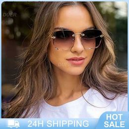 Lunettes de soleil Mode Métal Imprimé Léopard Lunettes De Soleil Carrées Support De Nez N'appuie Pas Contre L'arête Du Nez Modèle En Bois Pour Femmes L231218