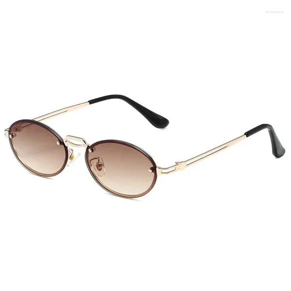 Gafas de sol ovaladas de moda para mujeres y hombres, gafas de sol clásicas clásicas con montura pequeña, gafas de diseñador Y2k, Gafas De Sol para Mujer