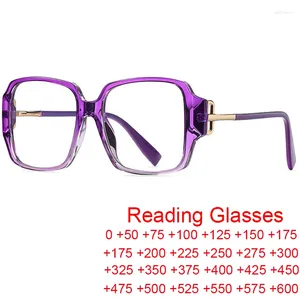 Lunettes de soleil surdimensionnées dégradé violet, monture carrée, lunettes de lecture pour femmes et hommes, lunettes d'ordinateur, Anti lumière bleue, Prescription