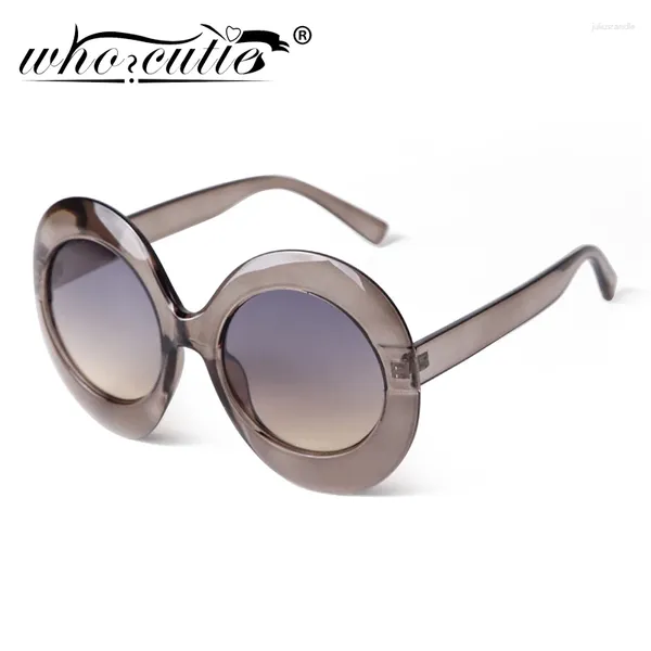 Gafas de sol Moda de gran tamaño Redondas Mujeres Diseñador Vintage Clear Pink Leopard Marco Círculo Sombras Gafas de sol Mujer