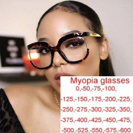 Gafas de sol Moda Cuadrado de gran tamaño Arco iris Gafas de miopía Mujeres Hombres Marco grande Gafas de miopía