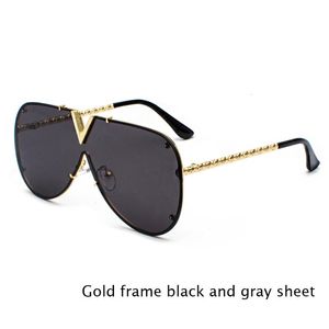 Gafas de sol de moda de gran tamaño para mujeres y hombres en forma de V, gafas de sol Retro de una pieza, gafas de sol, gafas de sol