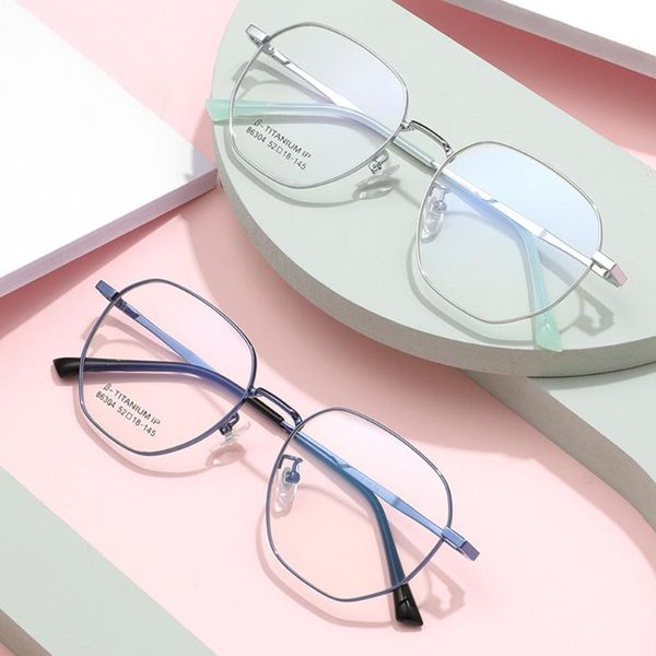 Lunettes de soleil Mode Lire Lunettes Métal Plein Cadre Lecture Pour Ordinateur De Bureau Hommes Femmes Unisexe Conception Simple Anti Bleu Lumière LunettesSunglasse