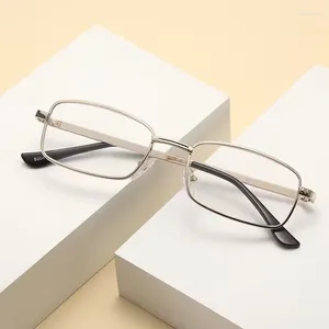 Lunettes de soleil mode lunettes de lecture avec hommes femmes lentille métal plein cadre presbyte hommes lunettes loupe lunettes 1.0-4.0