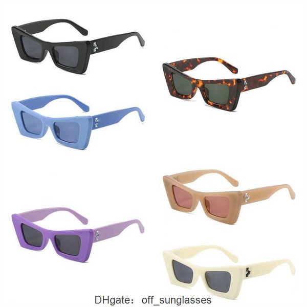 Lunettes de soleil Mode Rectangle Off Fotch Hole Design Wome Hommes Tendance Produits Vert Rose Bleu Rétro Petit GVC4