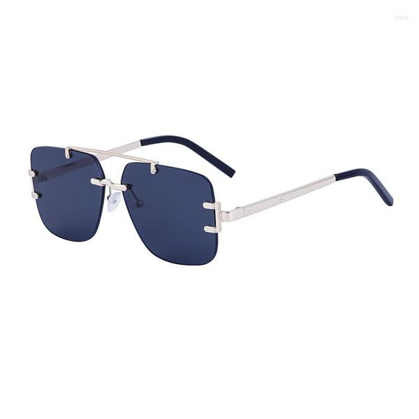 Gafas de sol Moda Retro Metal Doble haz Caja de conducción Diseño de marca Gafas de sol UV400 Resistente a los rayos UV