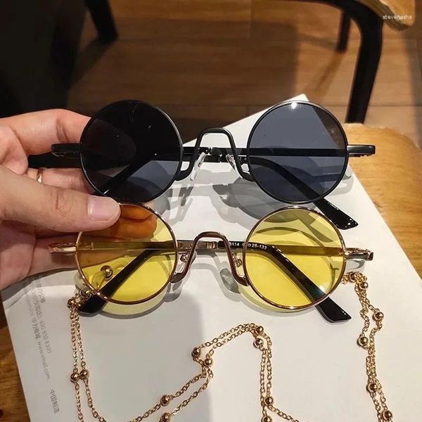 Lunettes de soleil Fashion Retro Personnalités Femmes Vintage Brand Sun Glassements Street Women's Street Shooting Small Circle Shades UV400 Eyewear