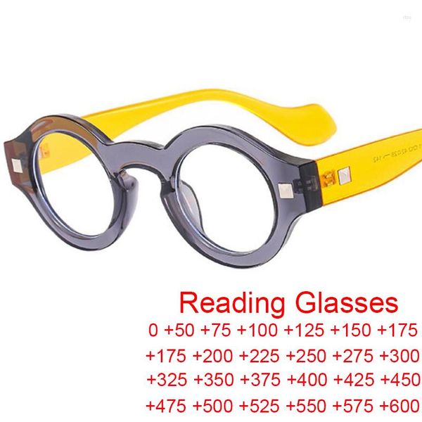 Lunettes de soleil mode rétro rond Anti lumière bleue lunettes de lecture femmes bureau ordinateur lunettes fini petit cadre Prescription lunettes