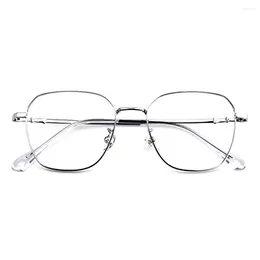 Lunettes de soleil Mode Rétro Squared Metal Frame Fullrim Blu Light Blocking Memory Temples Lunettes de lecture Hommes Femmes 1 1.5 2 2.5 3 3.5 4