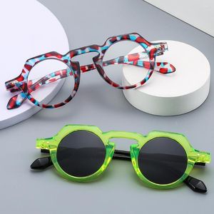 Gafas de sol Moda Retro Protector solar Jelly Color Estudiante Electrónico Anti-azul Gafas Miopía Marco