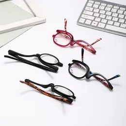 Zonnebril Mode Roterende Vergrotende Make-up Leesbril Voor Vrouwen Opvouwbare Clamshell Cosmetische Verziend Oudere Unisex