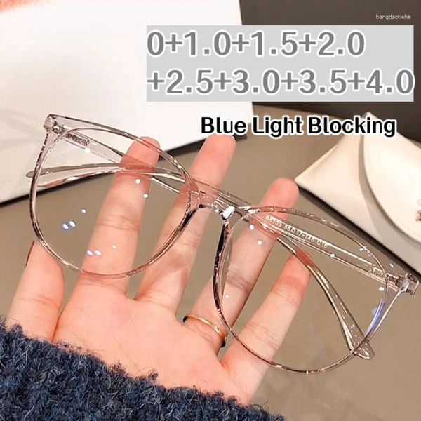 Lunettes de soleil Fashion Round Cadre de lecture Lunettes Men Femmes Transparentes Far Sight Presbyopie Eyewear Vintage Hd Lens Eyeglass 0 1.0 4.0