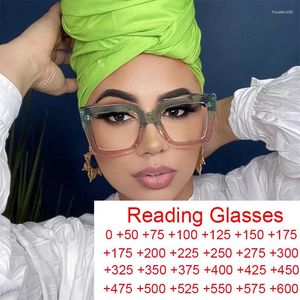 Lunettes de soleil Mode Square Anti Blue Light Lunettes de lecture Femmes 2024 Tendance élégante Optique Prescription Lunettes Finies Lunettes Plus 3