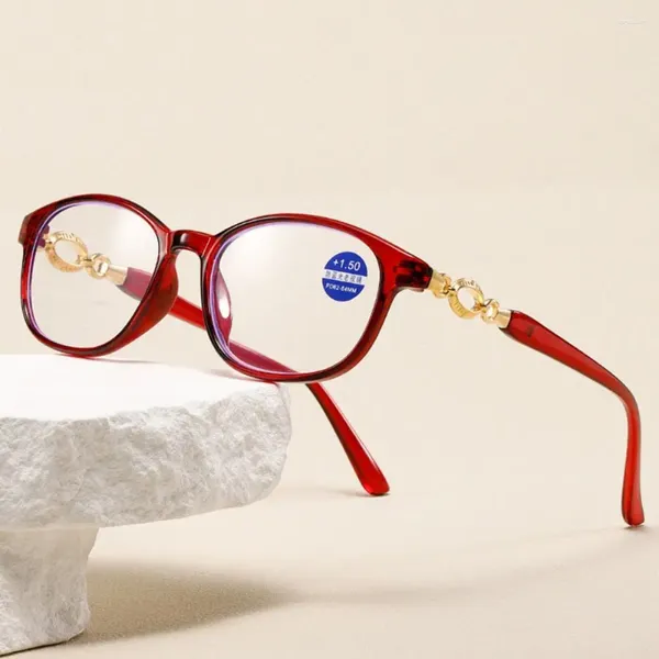 Gafas de sol Moda Cuadrado Anti-Luz Azul Gafas de Lectura Urltra-Light Protección Ocular Hombres Mujeres Rojo Púrpura Elegantes Anteojos Cómodos