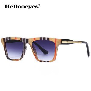 Gafas de sol Moda Gafas de sol cuadradas Mujeres Hombres Nueva marca de lujo Rayas a cuadros Vintage Gafas de sol Gafas de alta calidad UV400 oculos de sol G230223