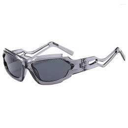 Lunettes de soleil mode Steampunk 2023 Vintage cyclisme lunettes hommes Y2K Punk lunettes femmes luxe creux s-leg nuances