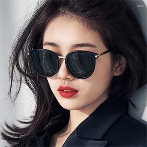 Lunettes de soleil Style de mode pour femmes coréenne forme ronde femme lunettes de soleil UV400 Protection femme lunettes de soleil