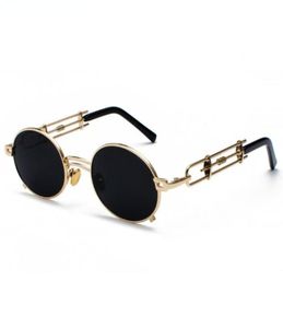 Lunettes de soleil style mode métal rond steampunk hommes rétro vintage gothique vapeur punk verres de soleil pour femmes été 2022Sunglasses1359668