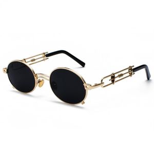 Zonnebril Mode Stijl Metalen Ronde Steampunk Mannen Retro Vintage Gothic Stoom Punk Zonnebril Voor Vrouwen Zomer 2022Sunglasses224i