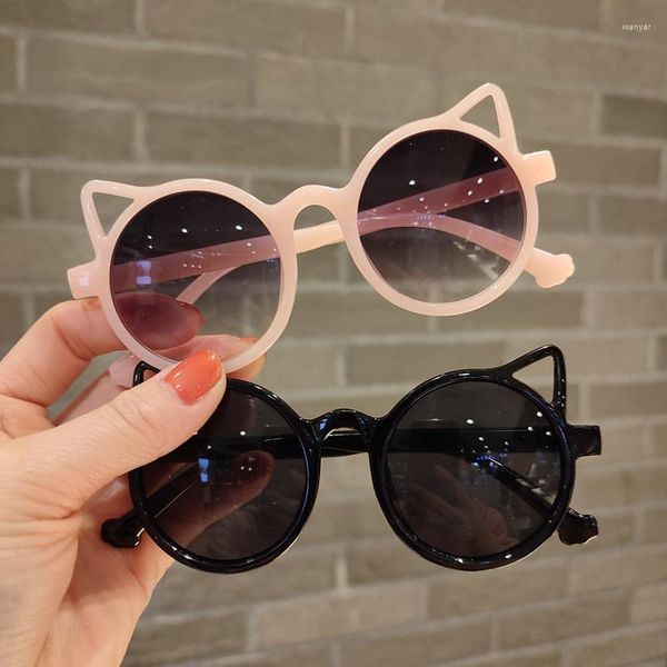 Gafas de sol de moda de verano clásicas para niños, lindo gatito, lazo acrílico, protección UV para exteriores, gafas de sol para bebés y niñas