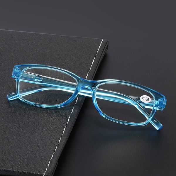 Lunettes de soleil mode lunettes de lecture en résine transparente petite boîte unisexe Anti-Blu-ray 4 options de couleur