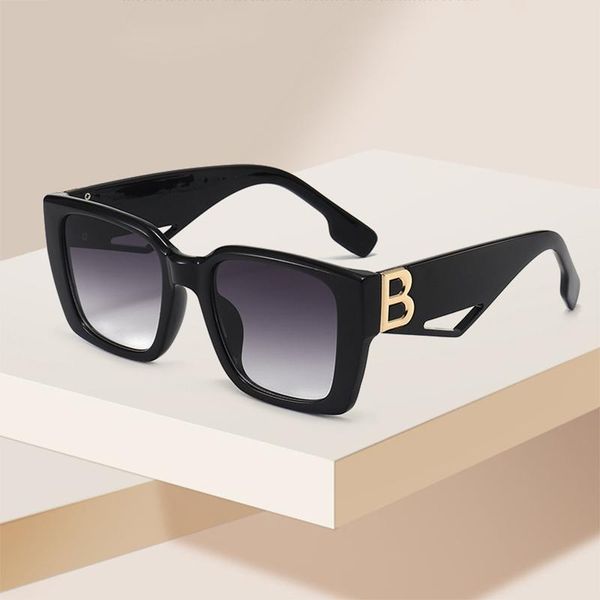 Gafas De Sol De moda tendencia Vintage cuadrado hombres mujeres letra B diseño De marca hombres señoras verano playa UV400 gafas De Sol tonos