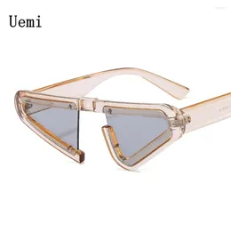 Lunettes de soleil Fashion Unique Triangle Cat Eye for Women Men Men Retro Hip Hop Brand Designer Sun Glasses Ins Tendances Shades UV400