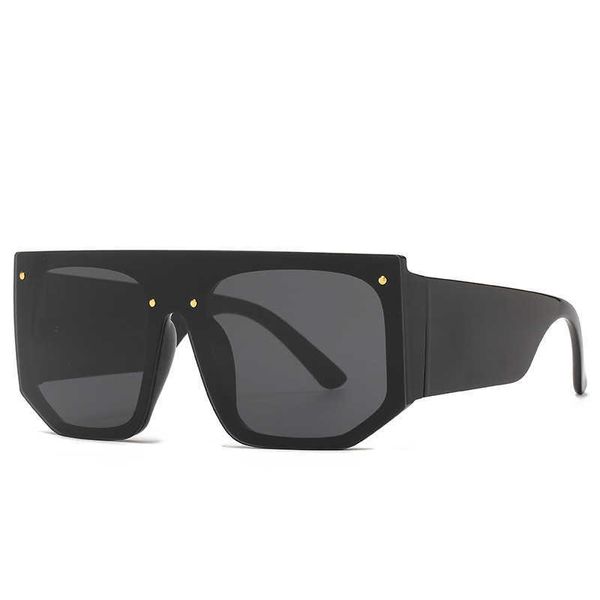 Gafas de sol Moda Vintage Gafas de sol de gran tamaño Mujeres Hombres Diseñador de la marca de lujo Flat Top Big Frame Gafas de sol Travel Rivet Shades UV400 G230225