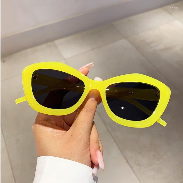 Gafas de sol de moda Vintage Polygon Cat Eye mujeres para hombres gafas de sol de moda Punk diseñador tonos gafas de viaje