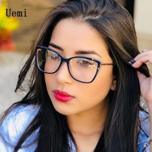 Zonnebril Mode Vrouwen Anti Blauw Licht Bril Voor Vrouwelijke Mannen Retro Cat Eye Metalen Frame Optische Clear Lens Lezen Computer Brillen