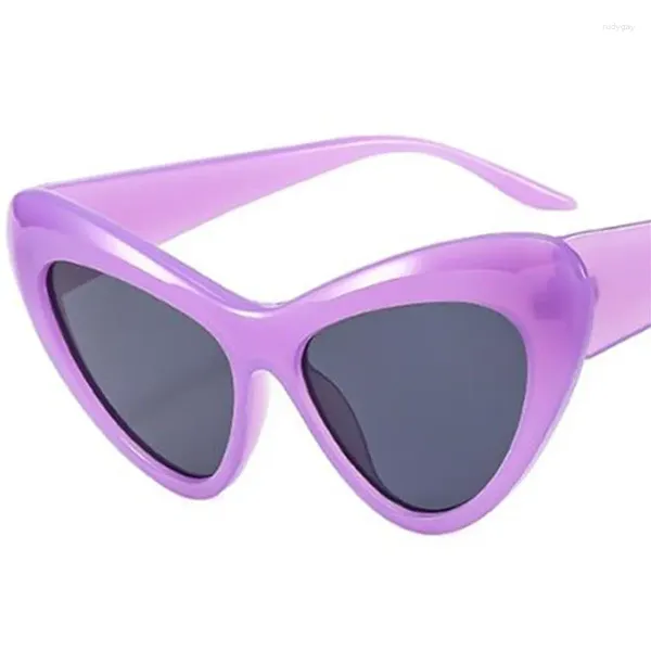 Lunettes de soleil mode femmes couleur bonbon lunettes de soleil œil de chat lunettes Anti-UV monture surdimensionnée lunettes ornementales 4 couleurs