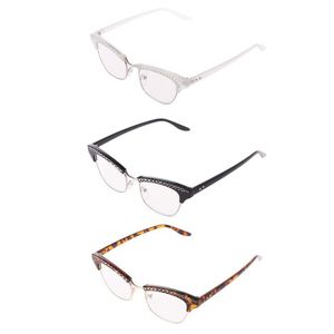 Gafas de sol de moda para mujer, gafas de lectura de ojo de gato, decoración de diamantes de imitación de cristal, gafas para presbicia, gafas +1,0 a +3,5
