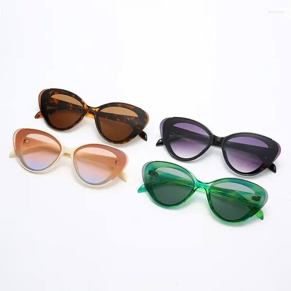 Lunettes de soleil Fashion Women's Cat Eyes Street Pos en Europe et en Amérique Lunettes rondes