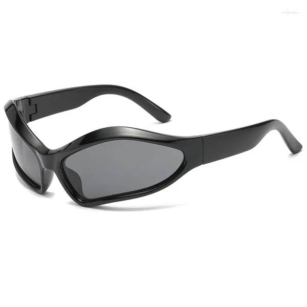 Lunettes de soleil mode Y2K Personnalité Ovale Couleur Bloc Hip Hop Concave Style Sun Glasses Trend Eyeglass