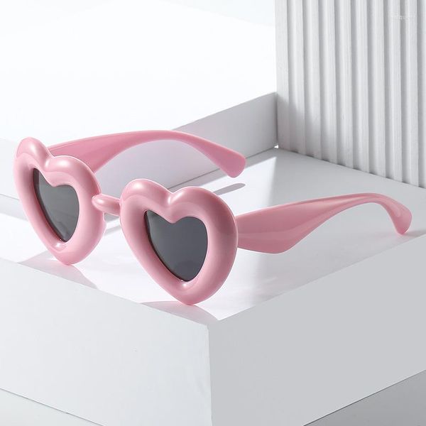 Lunettes De soleil mode Y2K femmes 2023 coeur bonbons gonflable Vintage lunettes De soleil qualité Gafas amour Lentes De Sol Mujer