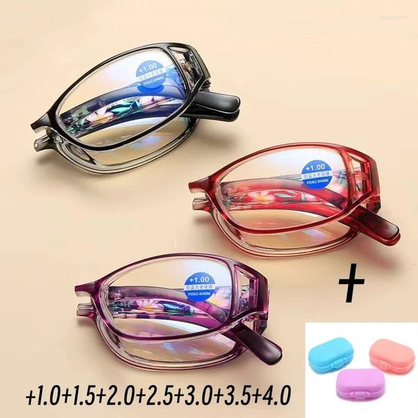 Lunettes de soleil Lunettes de lecture pratiques à la mode pour femmes Haute définition Pliables Lunettes de vue lointaines Lunettes transparentes classiques