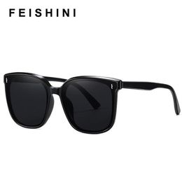 Occhiali da sole Feishini 2021 Progettista di marca Unisex Donna Nero Moda Corea Occhiali da sole alla moda Quadrati di plastica Alla moda Shades301e