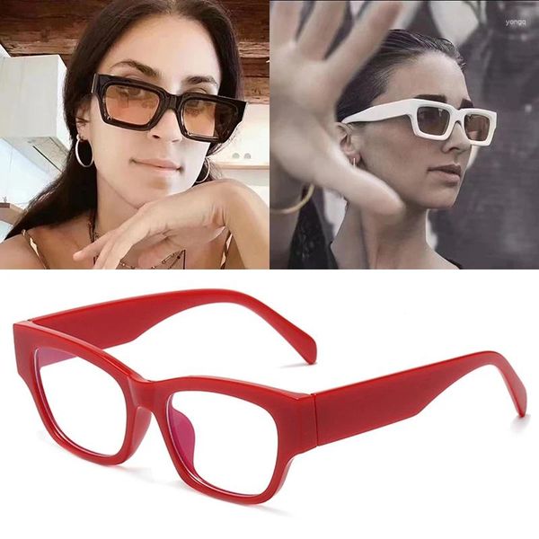 Gafas de sol FEISHINI Anti Luz Azul Bloqueo Gafas Mujeres Gafas Ópticas Pequeño Rectángulo Marco Flexible Estudiante Anteojos Hombres Marcos