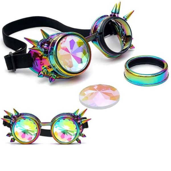 Gafas de sol Feitong Summer Women Men Punk Gafas coloridas Rave Festival Fiesta EDM Difractado Difractado Viajes al aire libre 3065