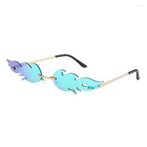 Zonnebril Vuurvorm Vlam Randloze Golf Bril Brillen Voor Feest