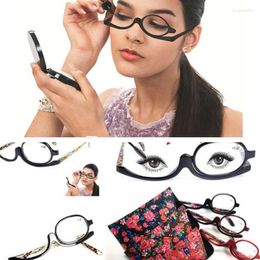 Zonnebril Flip Up Vergrootglas Make-up Leesbril Voor Vrouwen Vouwen Clamshell Cosmetische Verziend Oudere Unisex 1.0 To3.0