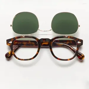 Lunettes de soleil Fliptosh Clip Up Handmade Handmade Acetate Designer Marque Men Men de lunettes Rétro classiques