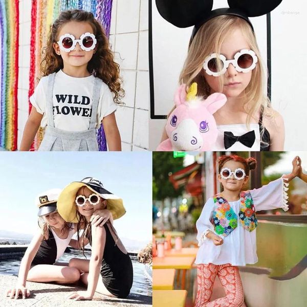 Gafas de sol Marco de flores Protección para niños para niños y niñas Gafas decorativas lindas