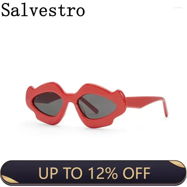 Lunettes de soleil fleurs fête étrange marque acétate fille noir bizarre tendance produit dames concepteur LW40109U lunettes de soleil