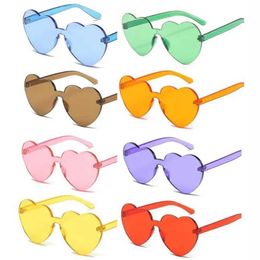 Zonnebrillen foenixsong hartvormige zonnebril voor heren schouderloze glazen UV400 dames roze groen geel blauw oranje paars bruine zonnebril D240513