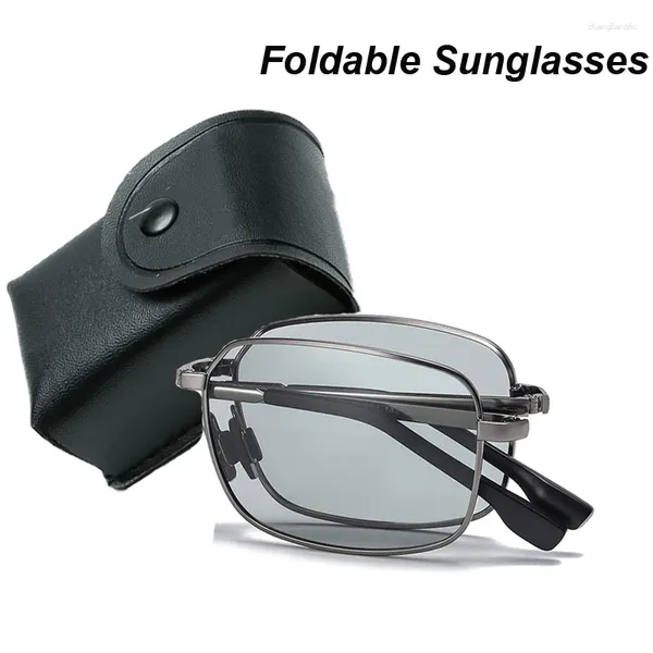 Gafas de sol plegables polarizadas para hombre, gafas de sol pocromáticas para conducir al aire libre, gafas de sol de lujo con visión nocturna y día, gafas UV