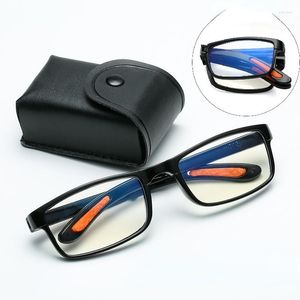 Zonnebril Opvouwbare Leesbril Mannen Ultralight Presbyopie Brillen HD Lens Met Eyewear Case 1.0 Tot 4.0 Computer