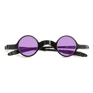 Lunettes de soleil pliant les femmes rondes créatrices de marque Retro Rétro-monnaie sans montures Sun Glêmes Men Goggle Eyewear FML1 321E